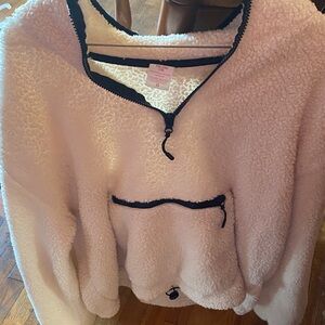 No Boundaries Cream Teddy Jacket with Black Trim